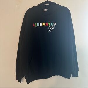 Liberated Black Hoodie with Colorful Graphic